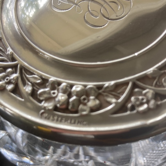 🎉💕🏆HP Sterling and cut crystal powder jar🎊🎈☘️ - Picture 5 of 7